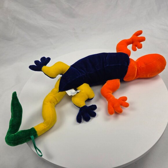 2002 Nanco Lizard Plush Chameleon Neon Multicolor Stuffed Animal Rare 23" - Picture 5 of 6